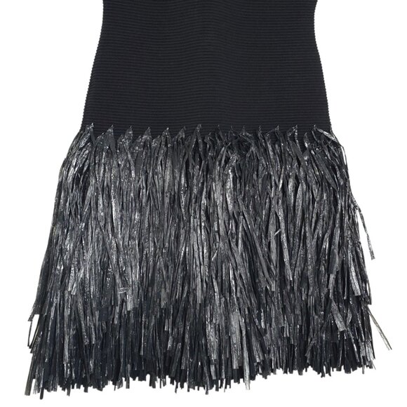 Aje Rushes Raffia Black Knit Mini Dress Size S NWT - Picture 6 of 10